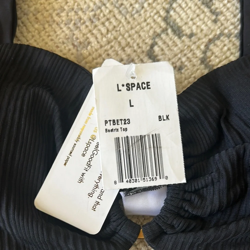L*Space Anthropologie Beatrix Longsleeve Ribbed Bikini Top